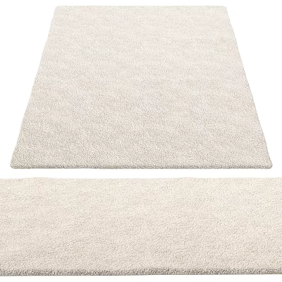Square Area Rug Light Beige Plush Textured Soft Comfortable Home Decor Floor Mat 3d model