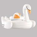 Swan Shaped Decorative Ornament Set With White Body And Orange Accent Details
