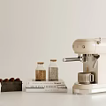 Modern Coffee Machine Kitchen Accessories Ornaments Dim Sum Bread Coffee Cup Seasoning Glass Jar 3d model