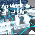 5G AloT Perception Network Sand Table With City Model Drone And Sky Ocean Projection