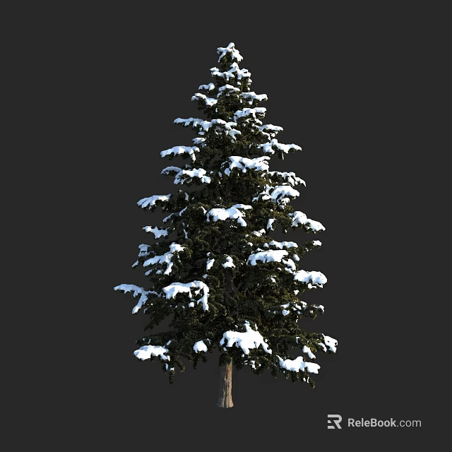 Snow Covered Arbor With Lush Green Branches And White Snow On Foliage 3d model 