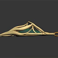 Elegant Gold Leaf Design Pendant With Green Gemstone And Intricate Detailing