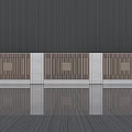 Modern Feature Wall Design With Grille Patterns And Stone Materials 3d model