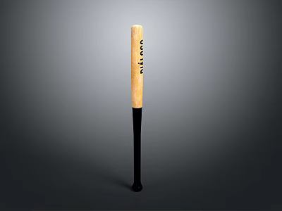 Wooden Household Tool With Black Handle And Viking Engraving For Daily Use 3d model