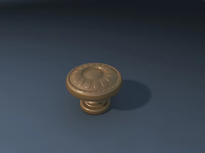 Golden Decorative Hardware Tool Knob With Intricate Floral Patterns For Furniture Cabinet Doors 3d model