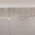 Modern Stylish Hanging Chandeliers With Geometric Metal Frames And Multiple Pendants