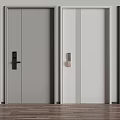 Modern Security Doors Interior Design With Various Colors And Stylish Handles 3d model