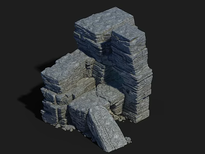 modern rock 3d model