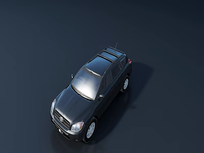 Black SUV Car With Modern Design Roof Rack And Silver Wheels 3d model