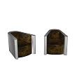 Brown Textured Armchairs With White Frames On Marble Floor Against Wall 3d model