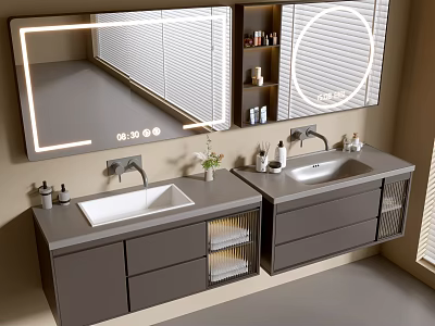Modern Bathroom Cabinet Bathroom Counter Basin Bathroom Decoration Mirror Cabinet Sink 3d model