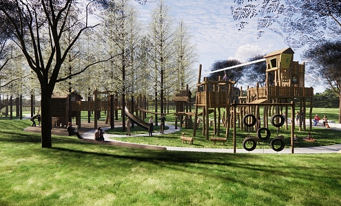 Modern children's play area 3d model