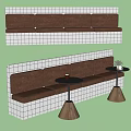 Card Seat Sofa Card Seat Long Sofa Bench Low Stool Restaurant Casual Stool Coffee Table Side Table Dining Table 3d model