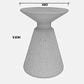 Modern White Round Side Table Design With Conical Base And Textured Surface 3d model