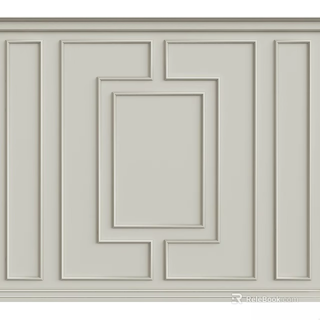 Modern Decorative Panel Featuring Geometric Rectangular Lines And Light Tone For Interior Decoration 3d model