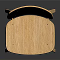 Simple Wooden Leisure Chair With Curved Seat And Straight Legs Design