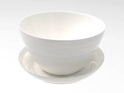 White Ceramic Kitchenware Bowl And Plate Set With Simple Minimalist Design 3d model White Ceramic Kitchenware Bowl And Plate Set With Simple Minimalist Design 3d model