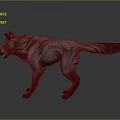 Realistic Gray Wolf 3D Sculpture With Dynamic Pose And Detailed Fur