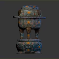 Intricate Chinese Traditional Sculpture Carving With Multi Layered Structure Colorful Patterns And Animal Supports