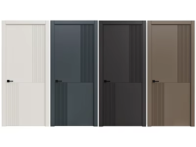 Single door bedroom door meeting room door sliding door 3d model