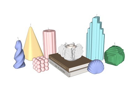 Modern Candle Combo 3d model