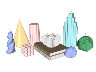 Modern Candle Combo 3d model