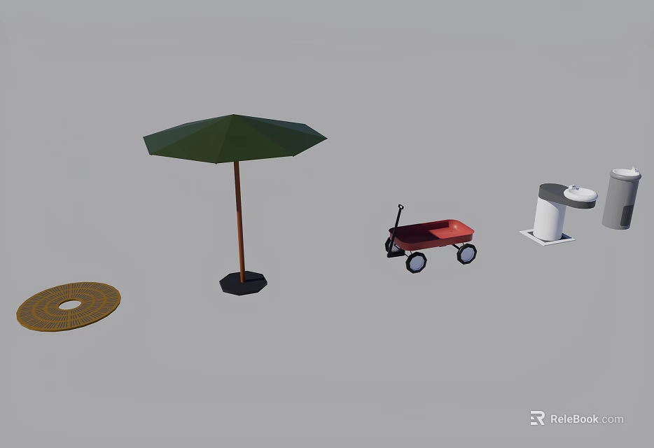 Industrial Equipment Red Heavy Duty Trolley With Sturdy Frame For Material Handling 3d model 