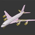 White Passenger Airplane With Four Engines And Reflective Exterior Surface 3d model