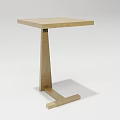 Light Wood Corner Table With Simple Design Square Top Stable Wooden Base 3d model