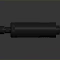 Black Cylindrical Tactical Weapon With Metallic Surface Base Support And Muzzle Accent