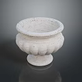 Classic White Ceramic Planter With Scalloped Design And Pedestal Base