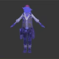 A Man Wearing Red Cap Glasses Vest Pants and Tool Belt Standing with Arms Outstretched
