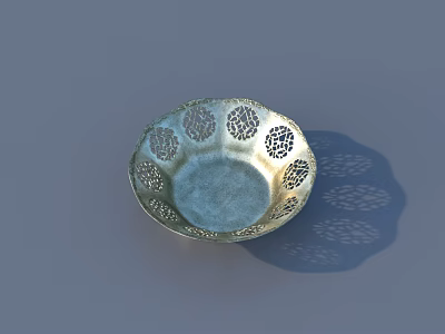 Road Infrastructure Metal Manhole Cover Featuring Circular Hollow Out Patterns 3d model