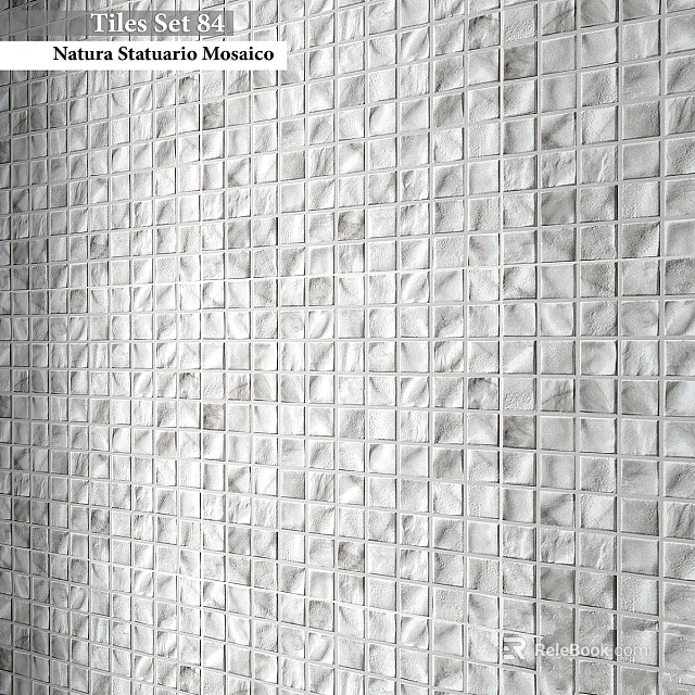 Textured Light Gray Square Tile Wall As Interior Decorative Construction Elements 3d model 
