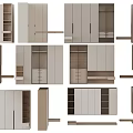 Modern Wardrobe Collection Featuring Various Styles Internal Shelves Drawers And Storage Solutions 3d model