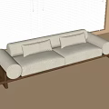 Log wind multi-person sofa 3d model
