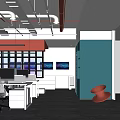 Modern Open Public Office Space With Ergonomic Workstations And Colorful Wall Art