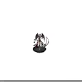 Game Movie Character With Horns Wings Glowing Scythe Combat Outfit