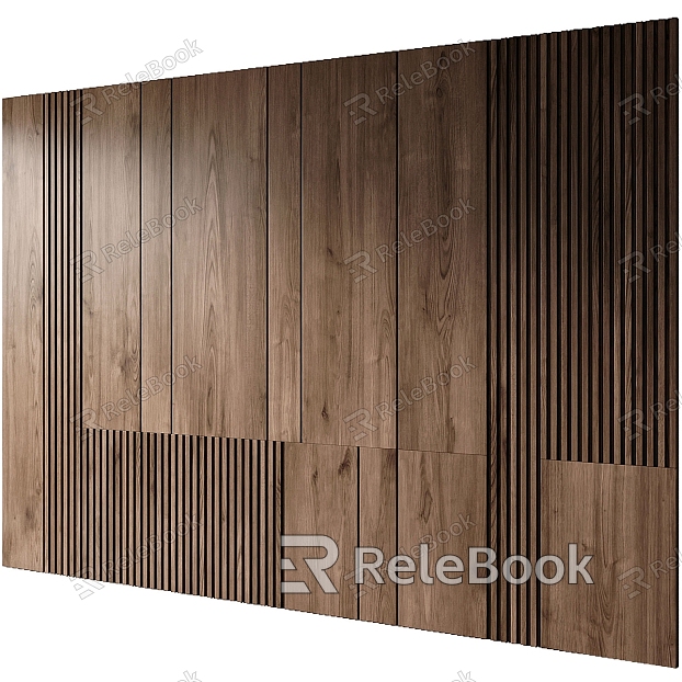 Wood veneer clapboard modeling background wall model