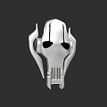 Abstract Silver Sculpture Carving With Mask Shaped Design And Symmetric Structure