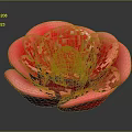 Vibrant 3D Red Rose with Detailed Layered Petals on Dark Background