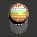 Colorful Hat With Geometric Wavy Patterns And Gray Brim Daily Product
