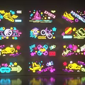Colorful Neon Decorative Lights with Sports Theme Patterns and Illuminated Designs