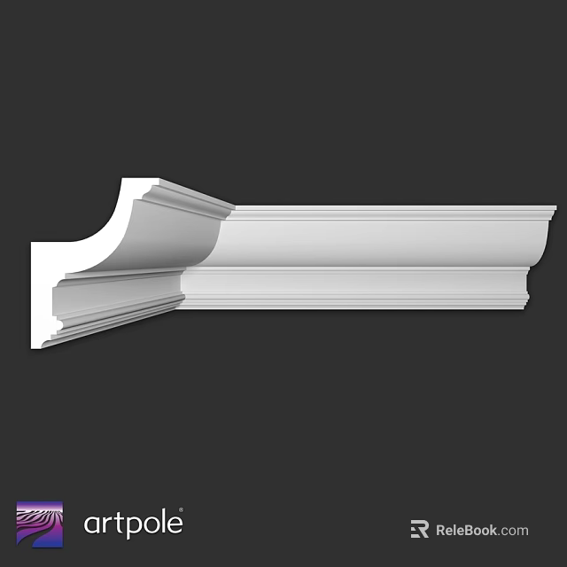 White Architectural Molding For Interior Decoration With Curved Details And Layered Design 3d model 