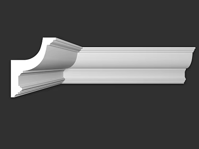 White Architectural Molding For Interior Decoration With Curved Details And Layered Design 3d model