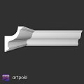 White Architectural Molding For Interior Decoration With Curved Details And Layered Design