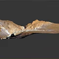 Majestic Rocky Mountain Landscape With Deep Canyon And Ancient Structures In Terrain