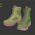 Beige Military Boots With Lace Up Design Mesh Panels And Durable Rubber Sole