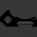Black Metal Bracket With Curved Design And Screw Fastening Mounting Fixture