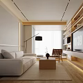 Modern Living And Dining Room Design With Beige Sofa Coffee Table Dining Chairs And Plants